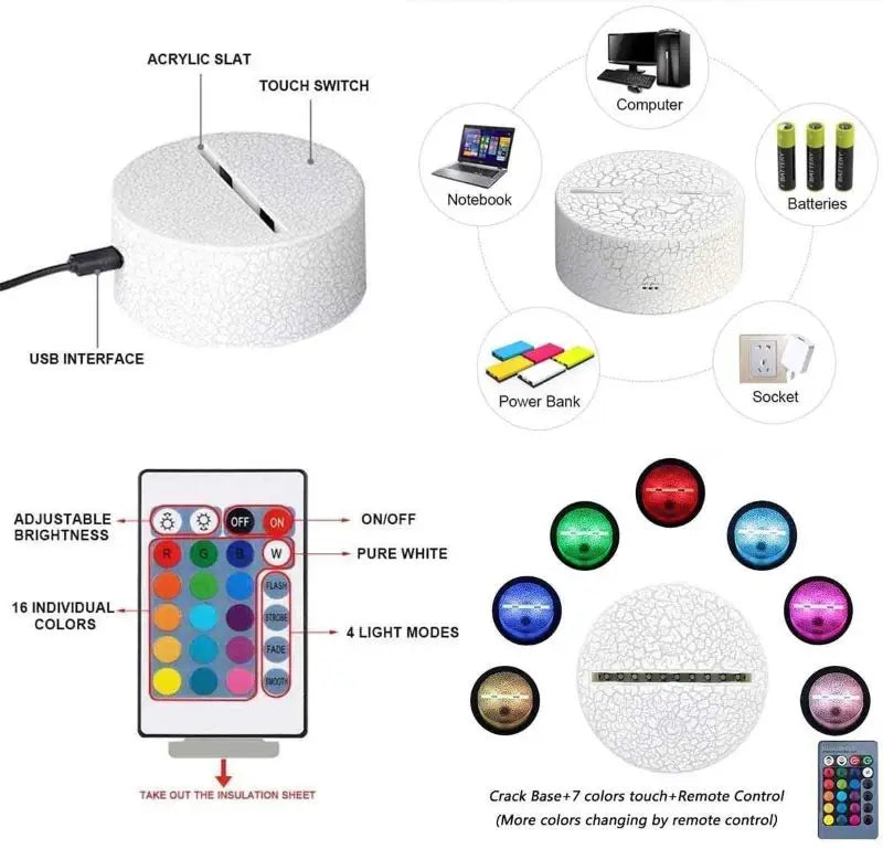 Basketball LED Lamp with Remote Control and Smart Touch