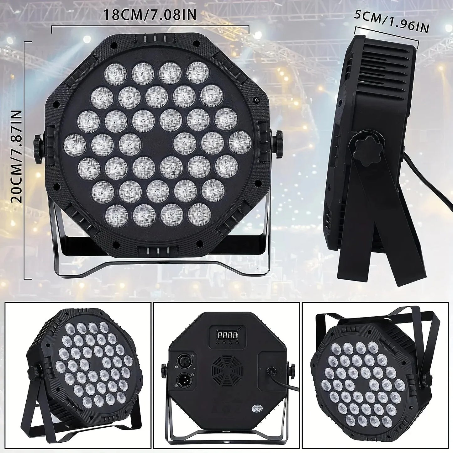 36 LED RGB Party Light Laser DJ Disco KTV Par Lamp DMX 512 Strobe Lighting Effect Sound Activated For Christmas Bar Club EU Plug
