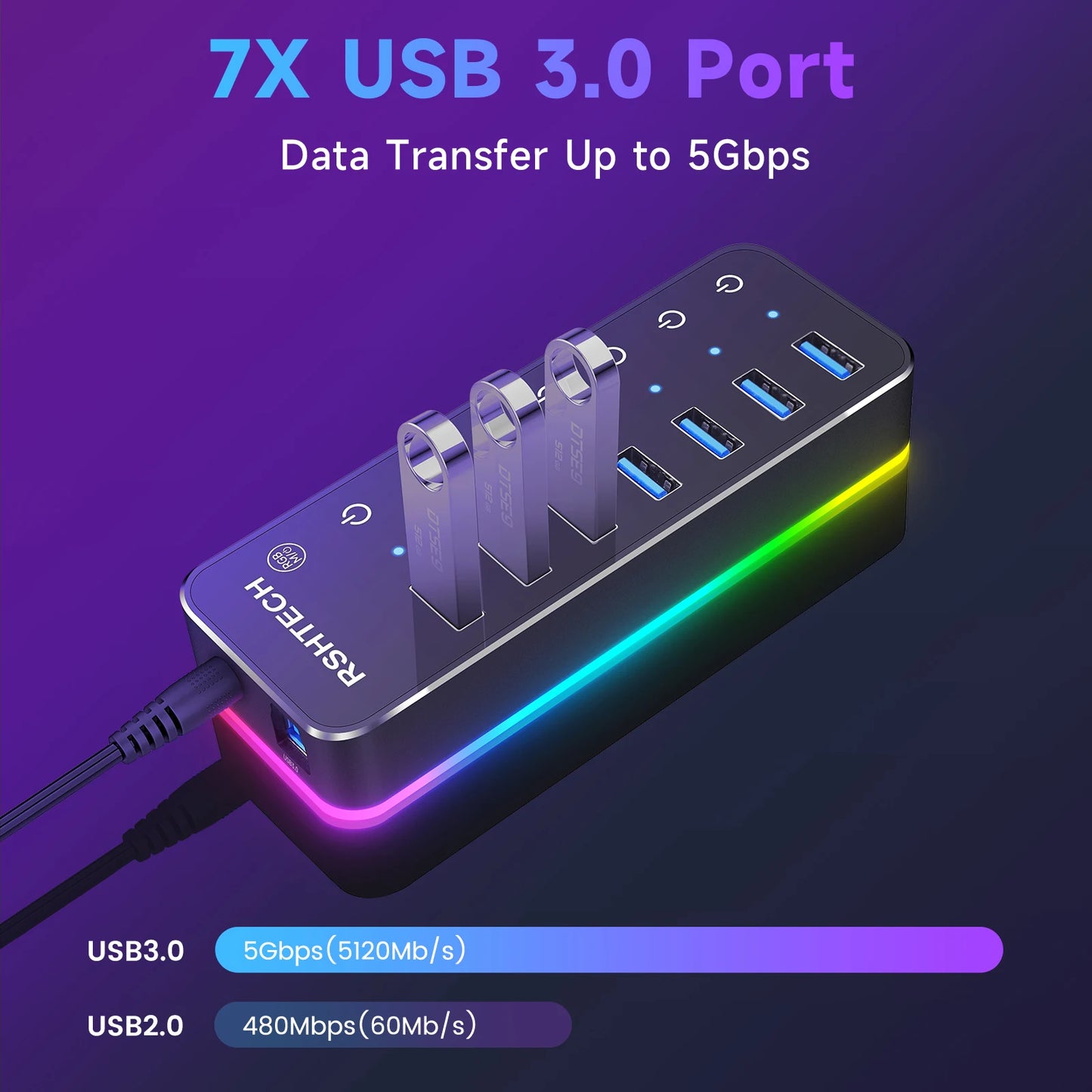 7 Port USB Hub