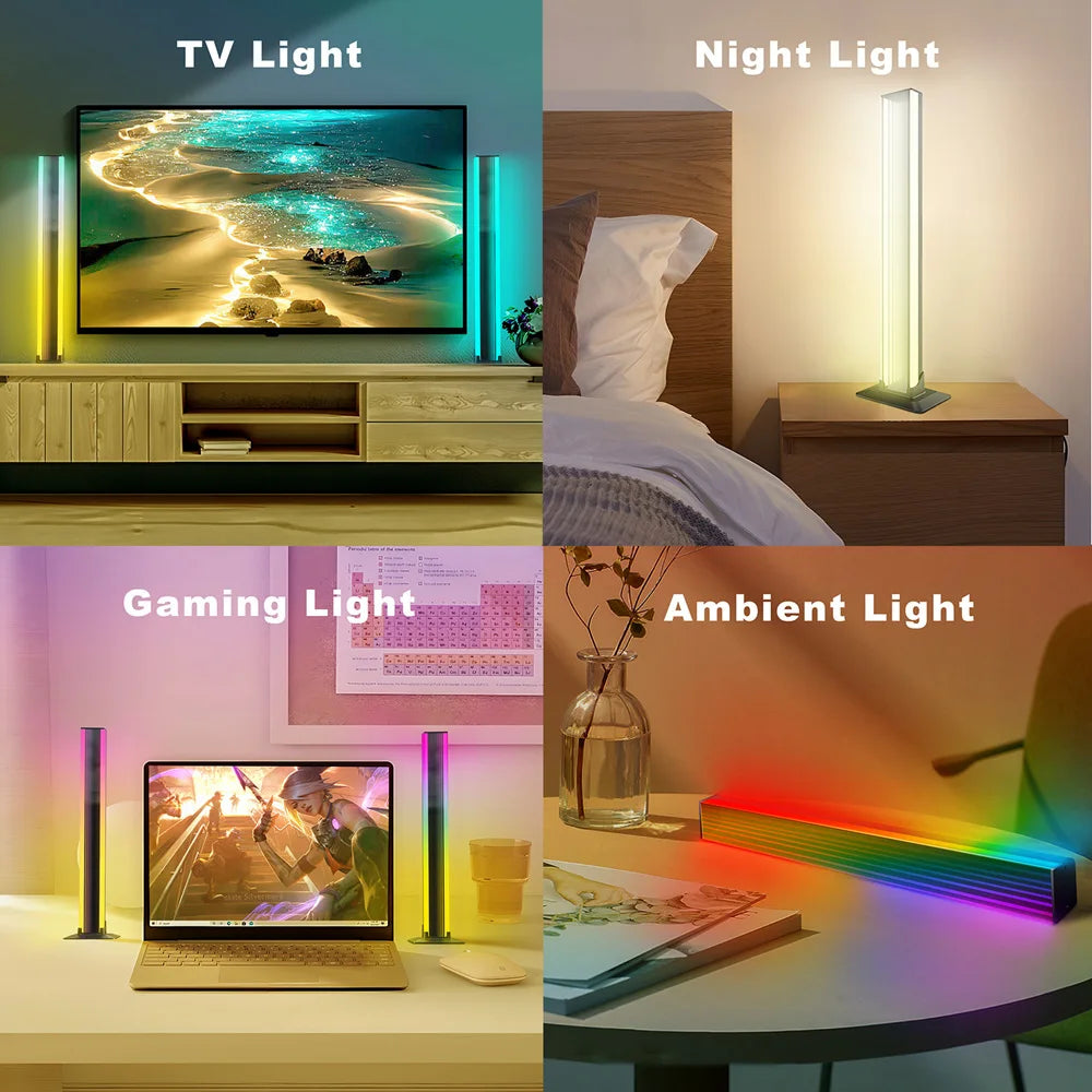 LED Light A Pair R🔴G🟢B🔵 Room Decor Abyss Lamp Bluetooth Ambient Night Light Desktop Mood Lighting for TV PC Gaming Backlight