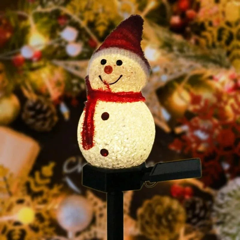 Christmas Decorations Light Solar Light Snowman Christmas Outdoor Solar Powered Stakes Lights for Corridor Patio Lawn Decoration