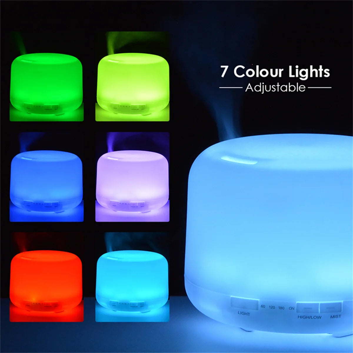 🌈🌫🥰500ML Air Humidifier Essential Oil Diffuser Aroma Diffuser With Colorful Night Lights USB Humidifier Mini-Size Humidifier