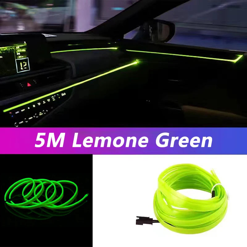 ✨️🌈5M Car Interior LED Strip Light – Flexible Neon EL Wire for DIY Auto Decoration & Party Vibes
Transform your ride into a glowing masterpiece