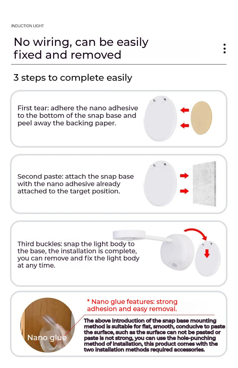 USB Rechargeable Intelligent Sensing Wireless Wall Light Dimmable Led Spotlight For Lighting Paintings Pictures