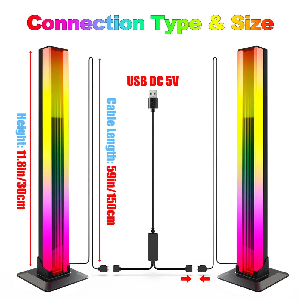LED Light A Pair R🔴G🟢B🔵 Room Decor Abyss Lamp Bluetooth Ambient Night Light Desktop Mood Lighting for TV PC Gaming Backlight