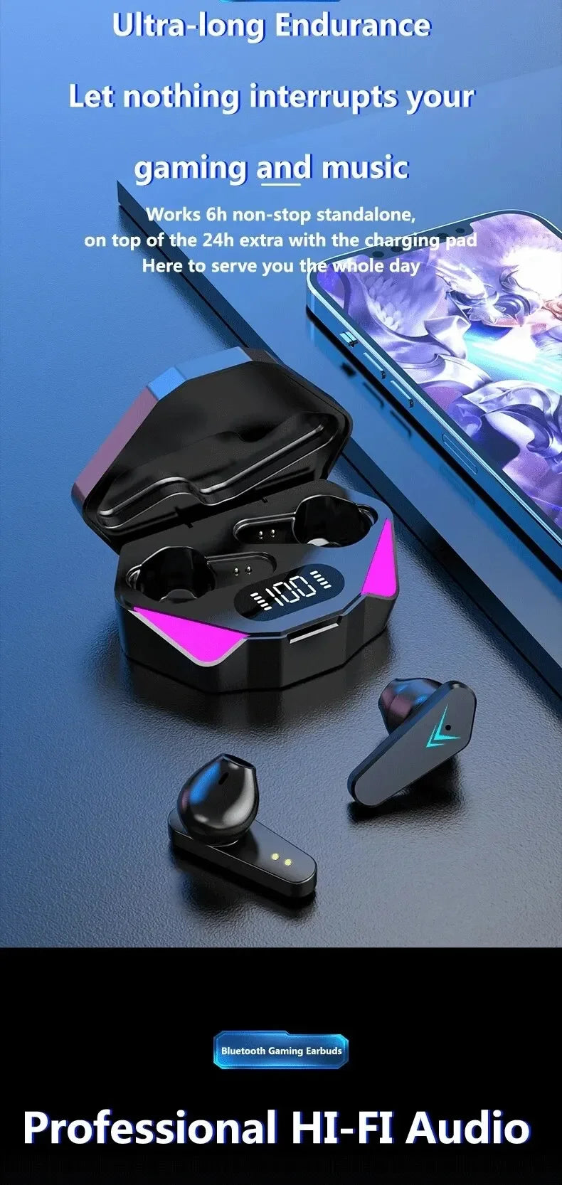 Bluetooth LED Earbuds