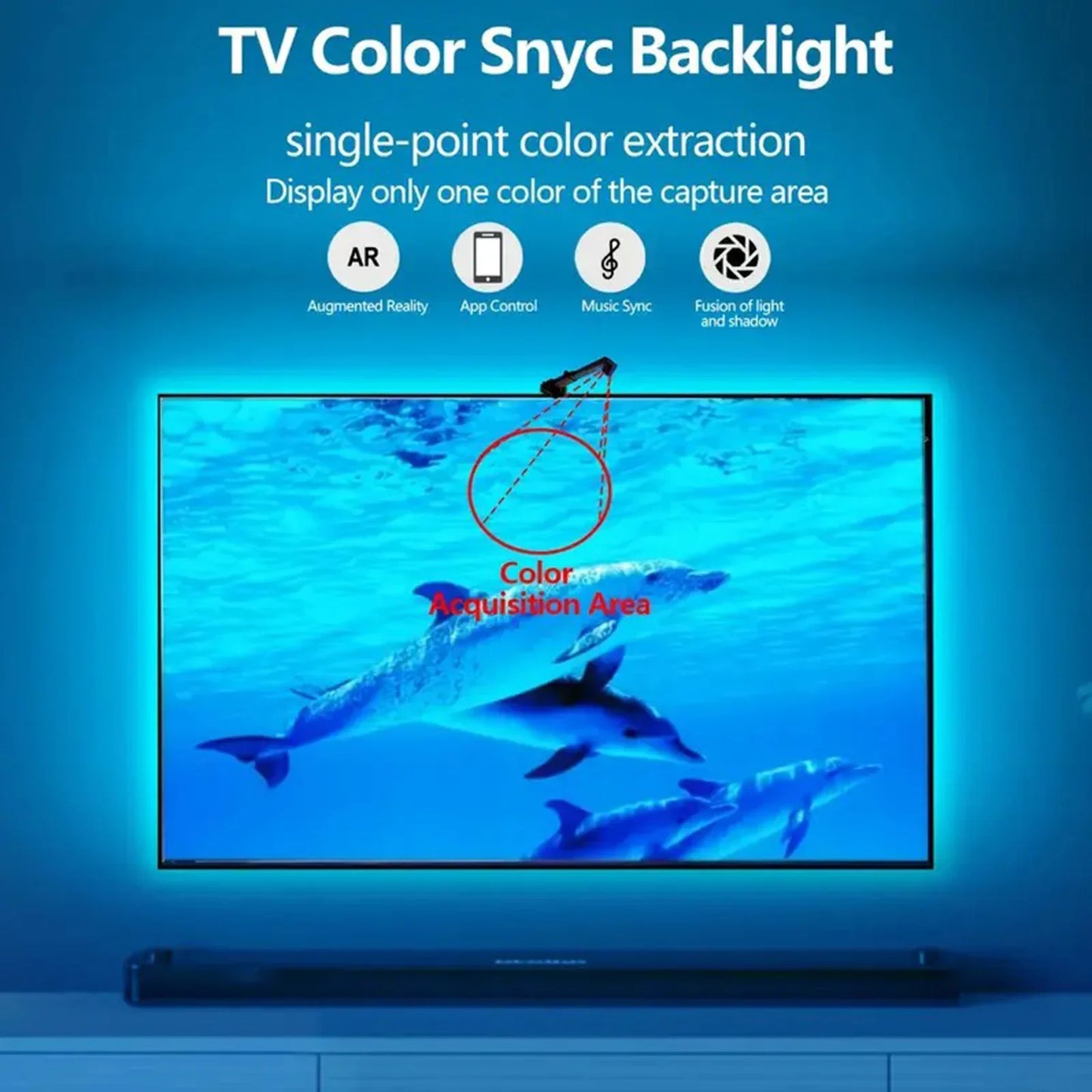 PC/TV LED Backlight RGBIC Strip Light – Smart Color Sensor, App Control & Music Sync
Transform your setup into a next-level visual experience with our cutting-edge RGBIC LED Backlight Strip. Designed for TVs, PC monitors, and gaming stations, this smart