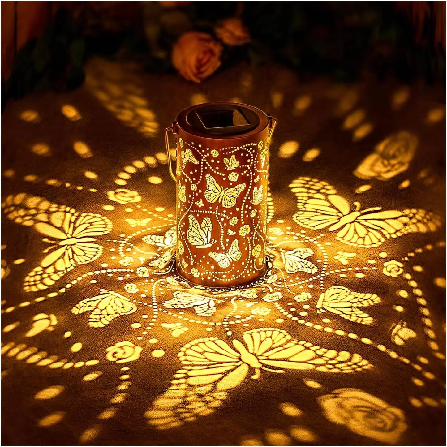 Butterfly Solar Lanterns Outdoor Waterproof Hanging Lights LED Metal Decorative for Garden Yard Patio Lawn Pathway Landscape