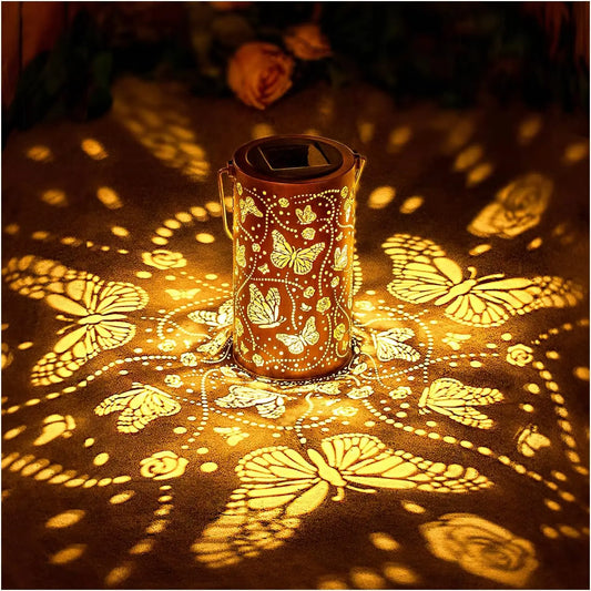Butterfly Solar Lanterns Outdoor Waterproof Hanging Lights LED Metal Decorative for Garden Yard Patio Lawn Pathway Landscape