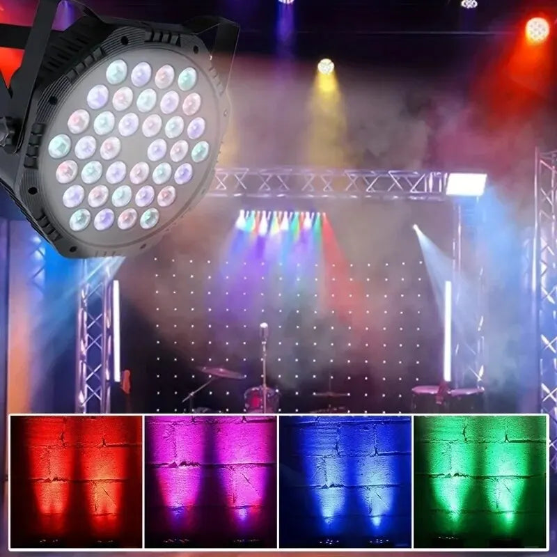36 LED RGB Party Light Laser DJ Disco KTV Par Lamp DMX 512 Strobe Lighting Effect Sound Activated For Christmas Bar Club EU Plug
