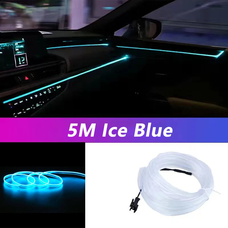 ✨️🌈5M Car Interior LED Strip Light – Flexible Neon EL Wire for DIY Auto Decoration & Party Vibes
Transform your ride into a glowing masterpiece
