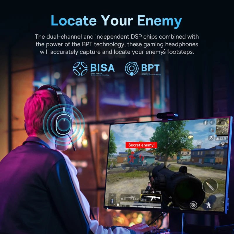 🎧 Baseus GH02 Gaming Wireless Headphone with Mic Over-Ear Headphones Bluetooth 5.3 40mm Driver 2.4G/Wireless/Cable R🔴G🟢B🔵 Headsets