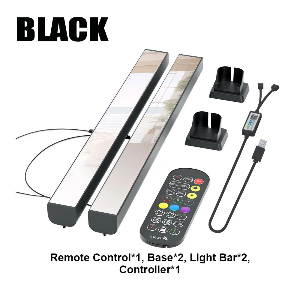 LED Light A Pair R🔴G🟢B🔵 Room Decor Abyss Lamp Bluetooth Ambient Night Light Desktop Mood Lighting for TV PC Gaming Backlight