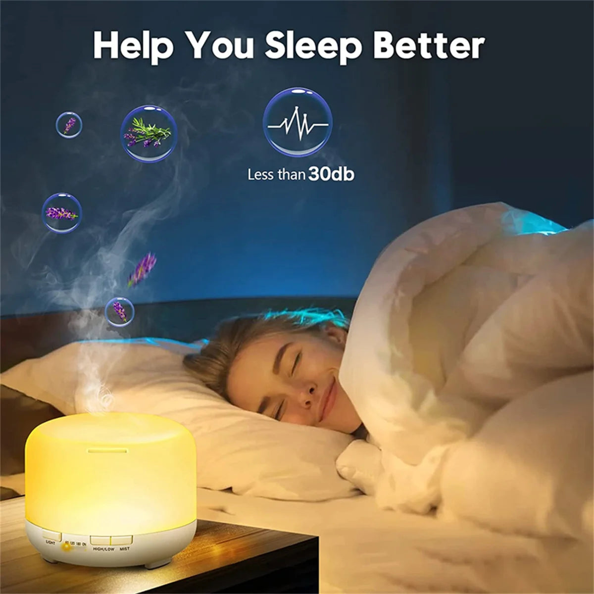🌈🌫🥰500ML Air Humidifier Essential Oil Diffuser Aroma Diffuser With Colorful Night Lights USB Humidifier Mini-Size Humidifier