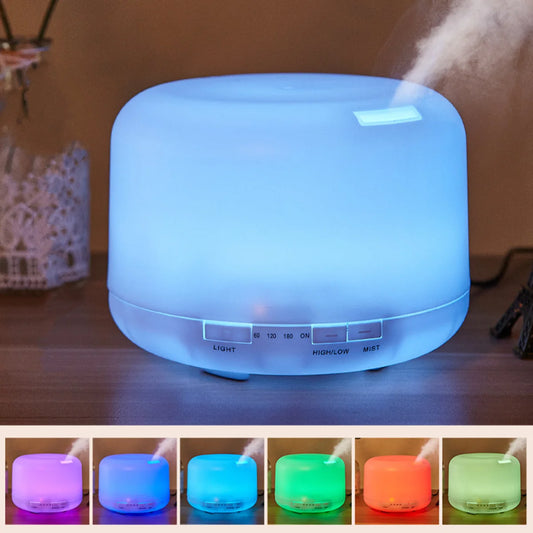🌈🌫🥰500ML Air Humidifier Essential Oil Diffuser Aroma Diffuser With Colorful Night Lights USB Humidifier Mini-Size Humidifier
