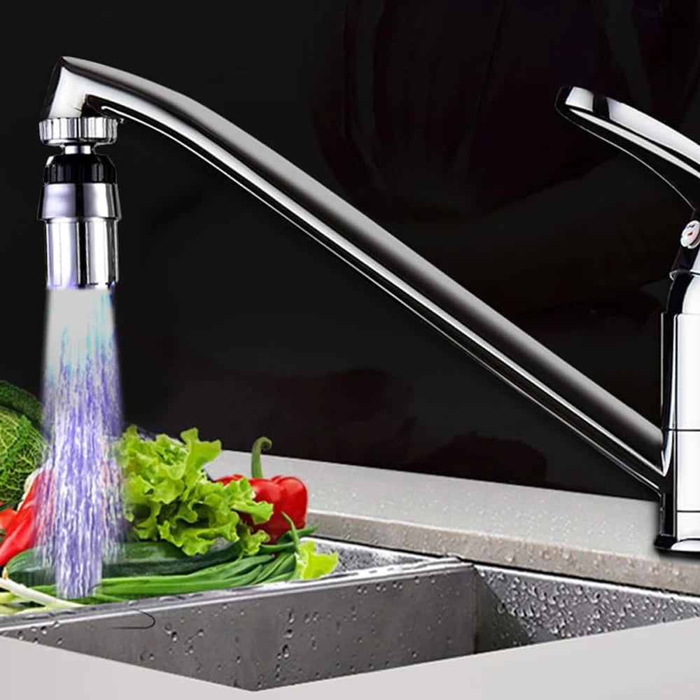 7-Color Change Automatically LED Faucet Head Glow Water Saving Stream Light Faucet Aerator Tap Nozzle for Kitchen Bathroom