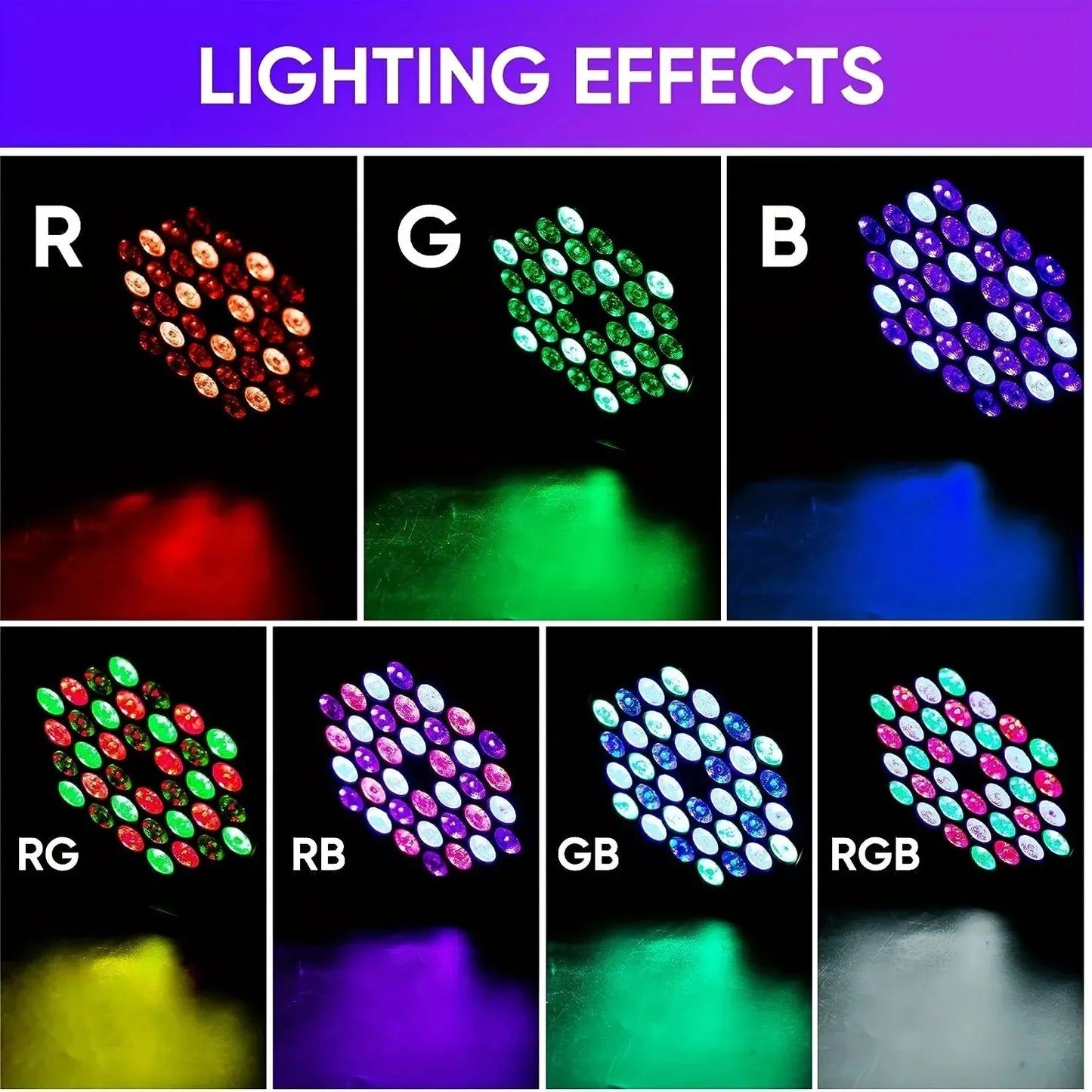 36 LED RGB Party Light Laser DJ Disco KTV Par Lamp DMX 512 Strobe Lighting Effect Sound Activated For Christmas Bar Club EU Plug