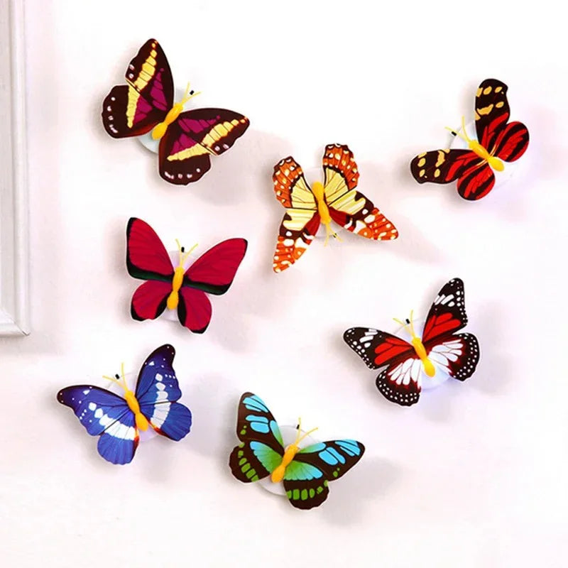 Ranpo Hot Butterfly Night Light Creative Fun Colorful Glowing Butterfly Light Stickable Diy LED House Decorative Wall Lights