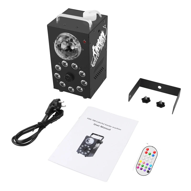 ๐ 700W Remote Control Fog Machine with RGB LED Lights โ Party & Event Essential ๐
Take your party or event to the next level with our powerful 700W Fog Machine with RGB 3-in-1 LED Lights. Perfect for clubs, weddings, concerts, bars, DJ setups, and stag