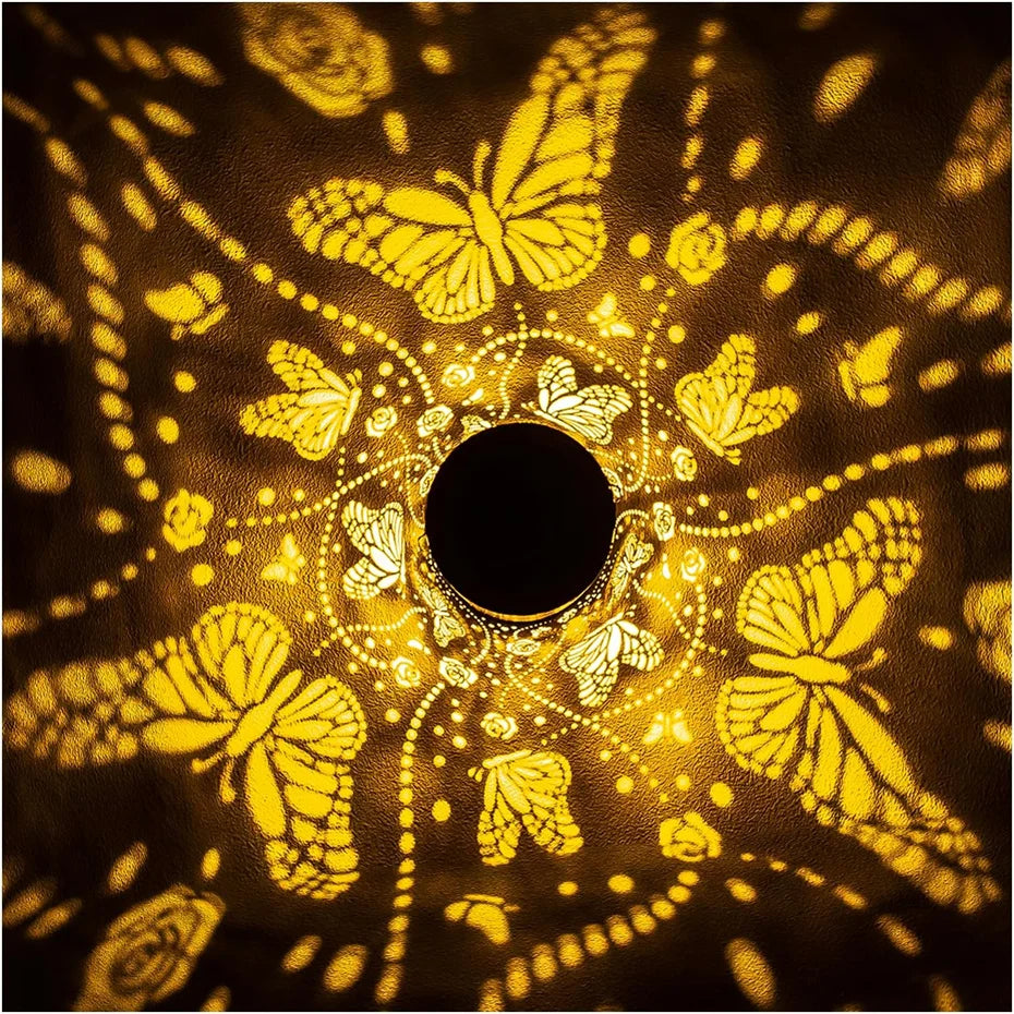Butterfly Solar Lanterns Outdoor Waterproof Hanging Lights LED Metal Decorative for Garden Yard Patio Lawn Pathway Landscape