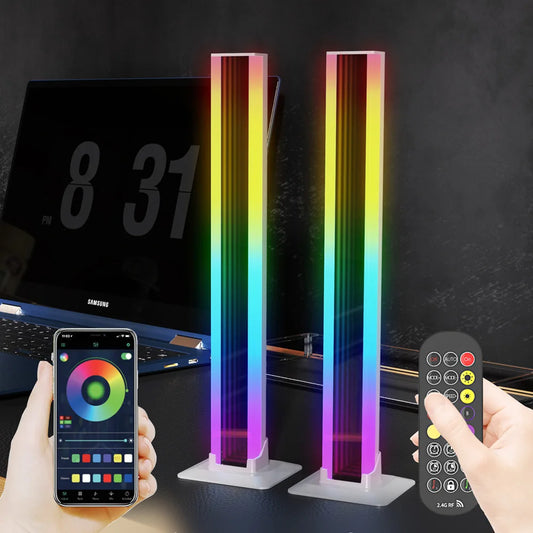 LED Light A Pair R🔴G🟢B🔵 Room Decor Abyss Lamp Bluetooth Ambient Night Light Desktop Mood Lighting for TV PC Gaming Backlight