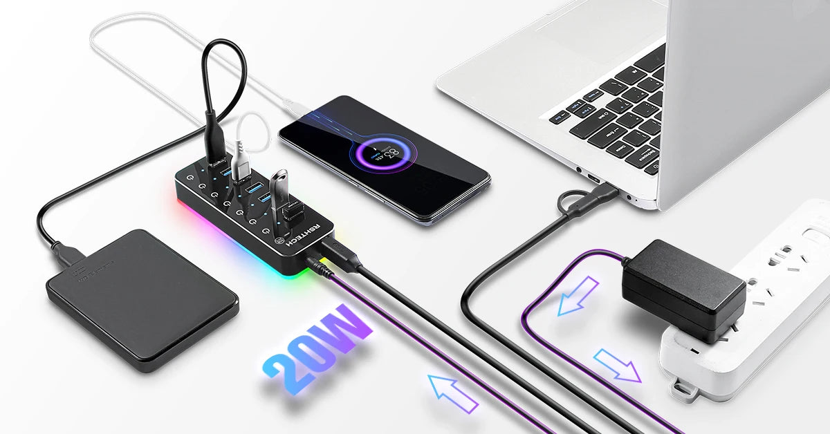 7 Port USB Hub