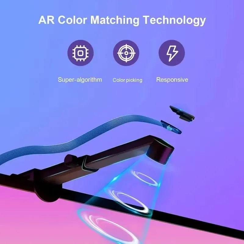 PC/TV LED Backlight RGBIC Strip Light – Smart Color Sensor, App Control & Music Sync
Transform your setup into a next-level visual experience with our cutting-edge RGBIC LED Backlight Strip. Designed for TVs, PC monitors, and gaming stations, this smart