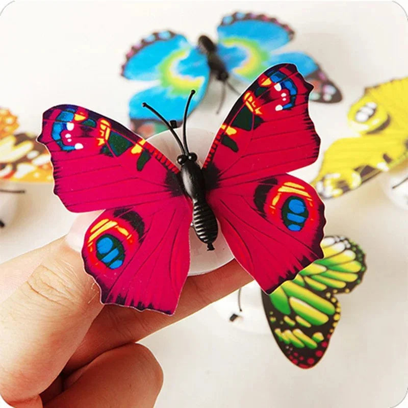 Ranpo Hot Butterfly Night Light Creative Fun Colorful Glowing Butterfly Light Stickable Diy LED House Decorative Wall Lights