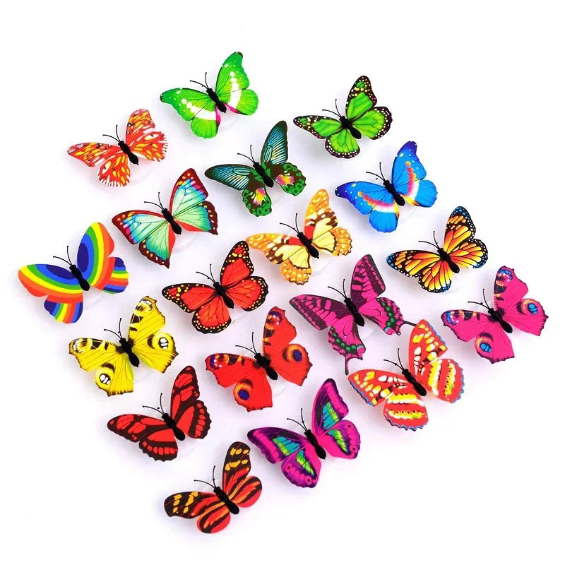 Ranpo Hot Butterfly Night Light Creative Fun Colorful Glowing Butterfly Light Stickable Diy LED House Decorative Wall Lights