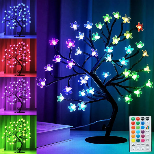 🌸 48 LED RGB Cherry Blossom Tree Light – Remote Controlled 
Bring elegance, romance, and a touch of magic into your home with this stunning Artificial Cherry Blossom Bonsai Tree Lamp.
✨ Features:
48 Vibrant LED Blossoms – Each petal glows beautifully