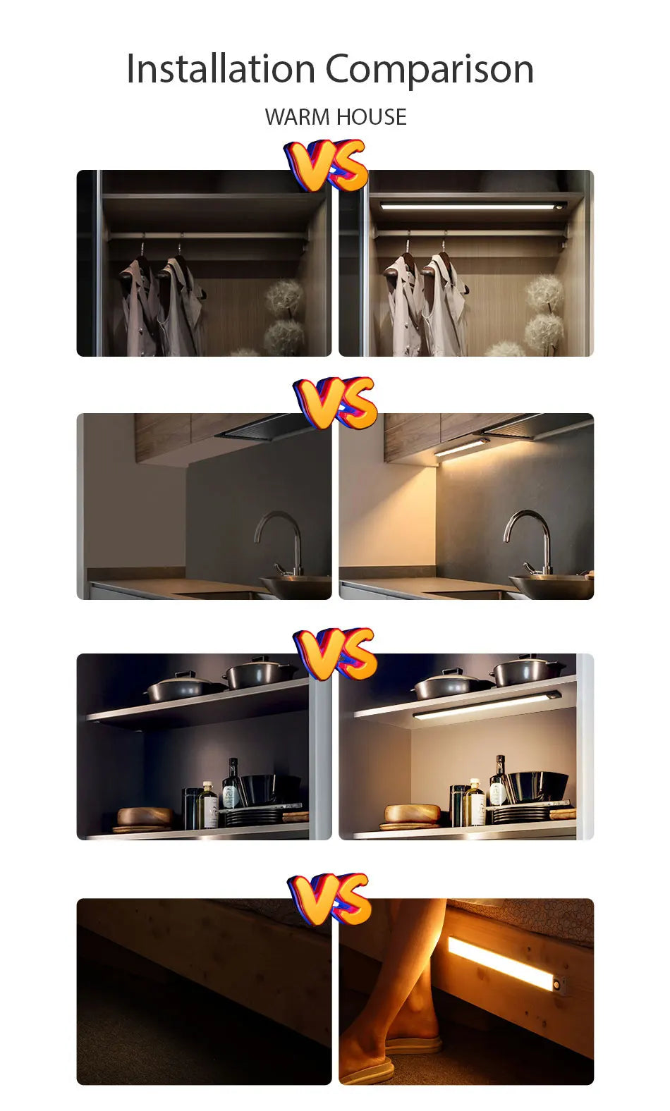✨ Ultra-Thin Rechargeable LED Smart Motion Sensor  Night Light ✨
