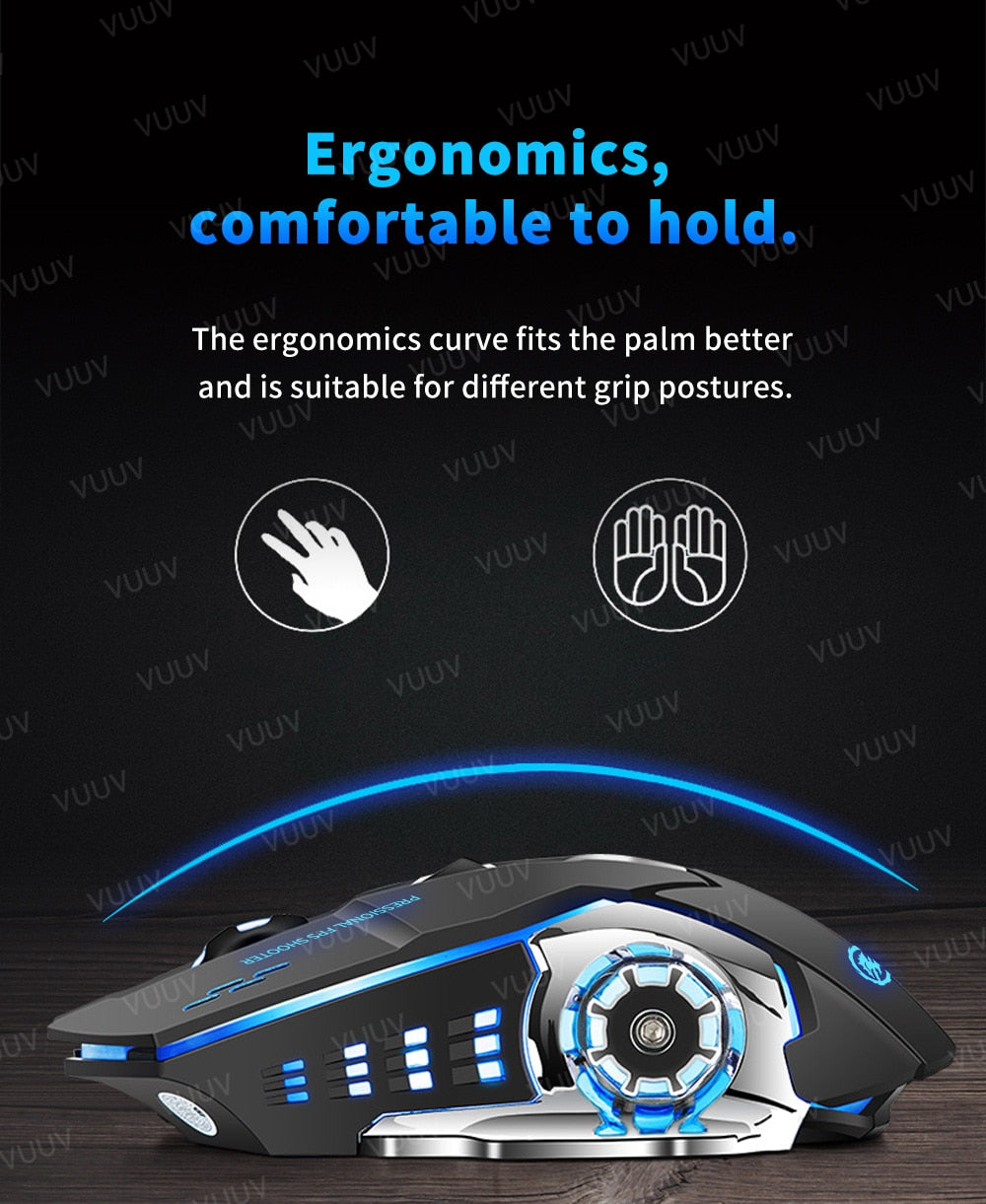 Mechanical Wireless LED Mouse