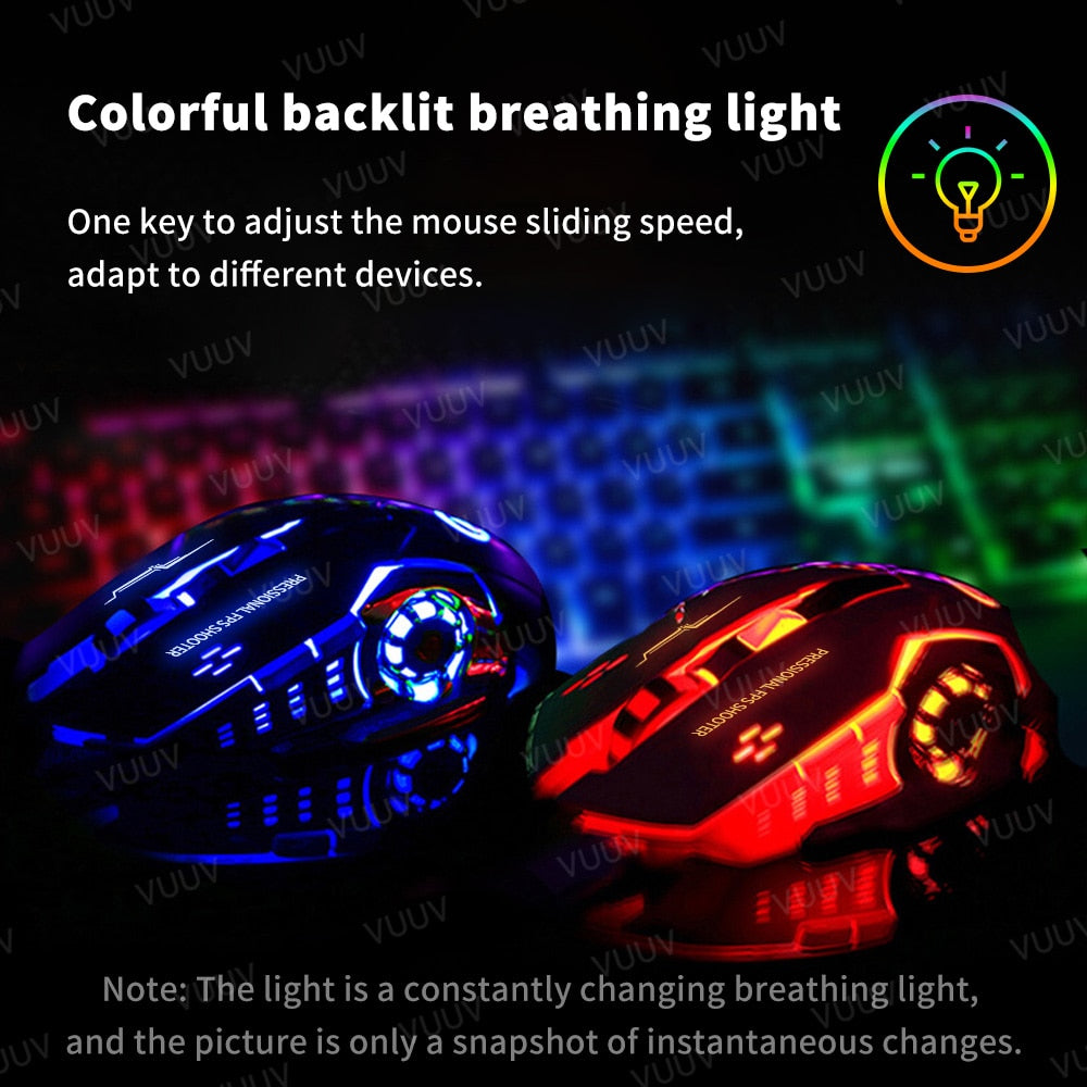 Mechanical Wireless LED Mouse