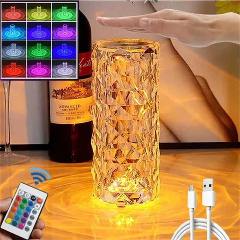 Crystal LED Touch Lamp