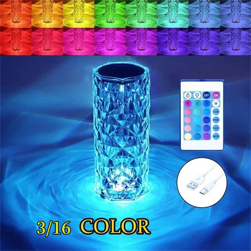 Crystal LED Touch Lamp