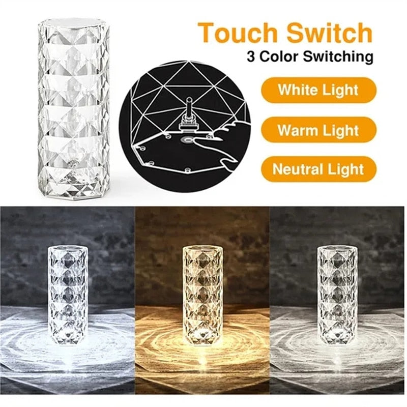 Crystal LED Touch Lamp