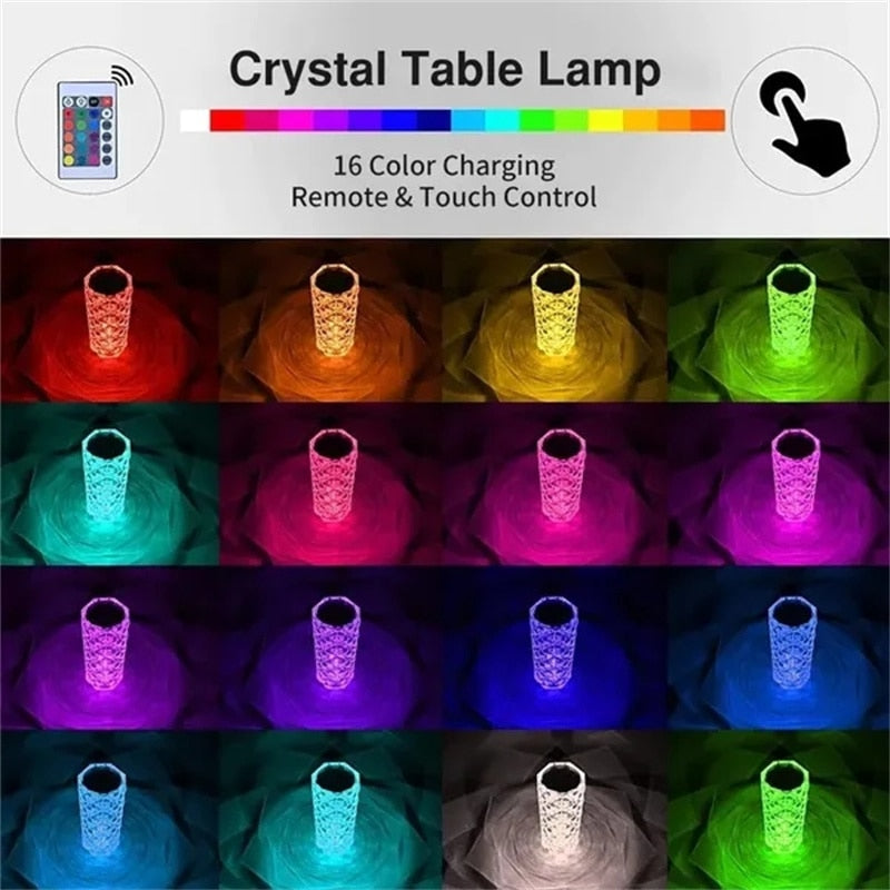 Crystal LED Touch Lamp