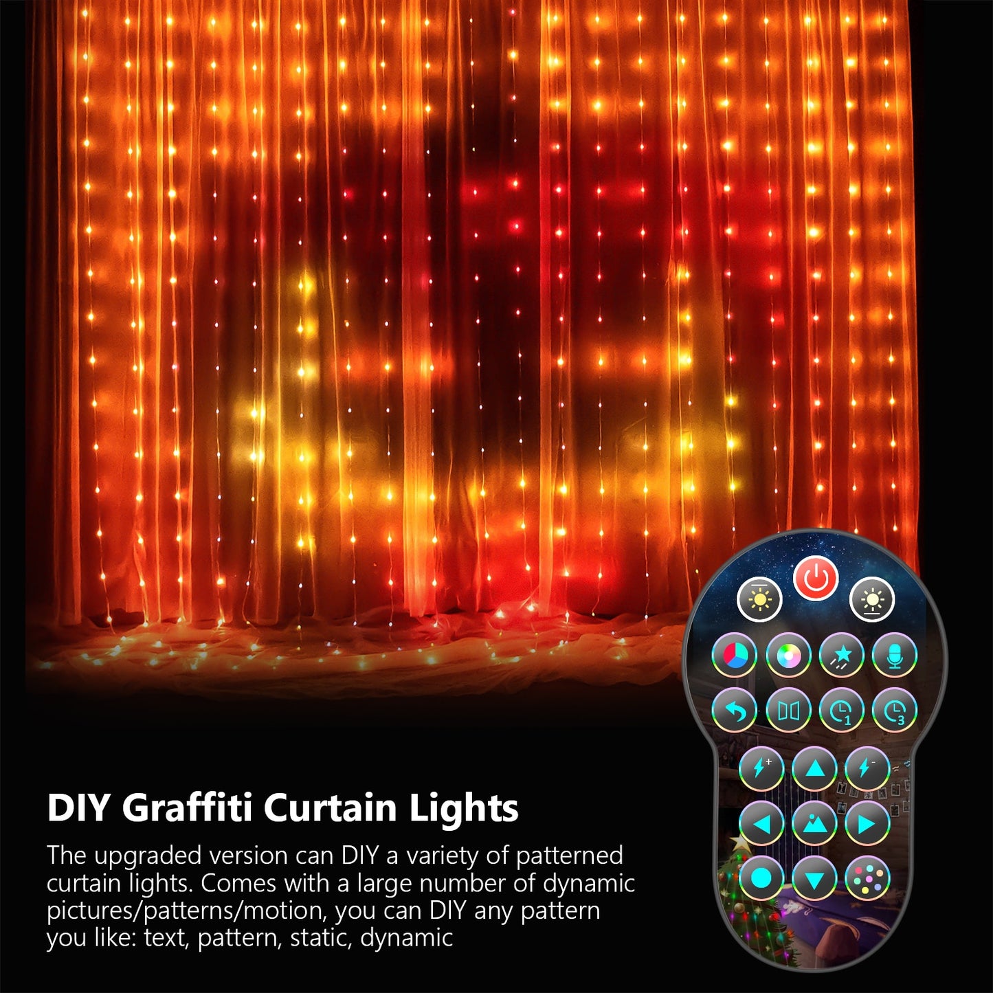 Smart Curtain String Lights with Bluetooth APP Control
