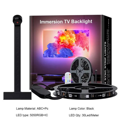 PC/TV LED Backlight RGBIC Strip Light – Smart Color Sensor, App Control & Music Sync

Transform your setup into a next-level visual experience with our cutting-edge RGBIC LED Backlight Strip. Designed for TVs, PC monitors, and gaming stations, this smart