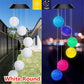 LED Solar Wind Chime Crystal Ball Hummingbird Wind Chime Light Color Changing Waterproof Hanging Solar Light for Home Garden
