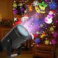 Christmas LED Projector Light USB-Powered RGB Holiday Party Ambient Light with Snowflakes Santa Hats for Home or Stores