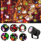 Christmas LED Projector Light USB-Powered RGB Holiday Party Ambient Light with Snowflakes Santa Hats for Home or Stores