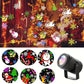 Christmas LED Projector Light USB-Powered RGB Holiday Party Ambient Light with Snowflakes Santa Hats for Home or Stores