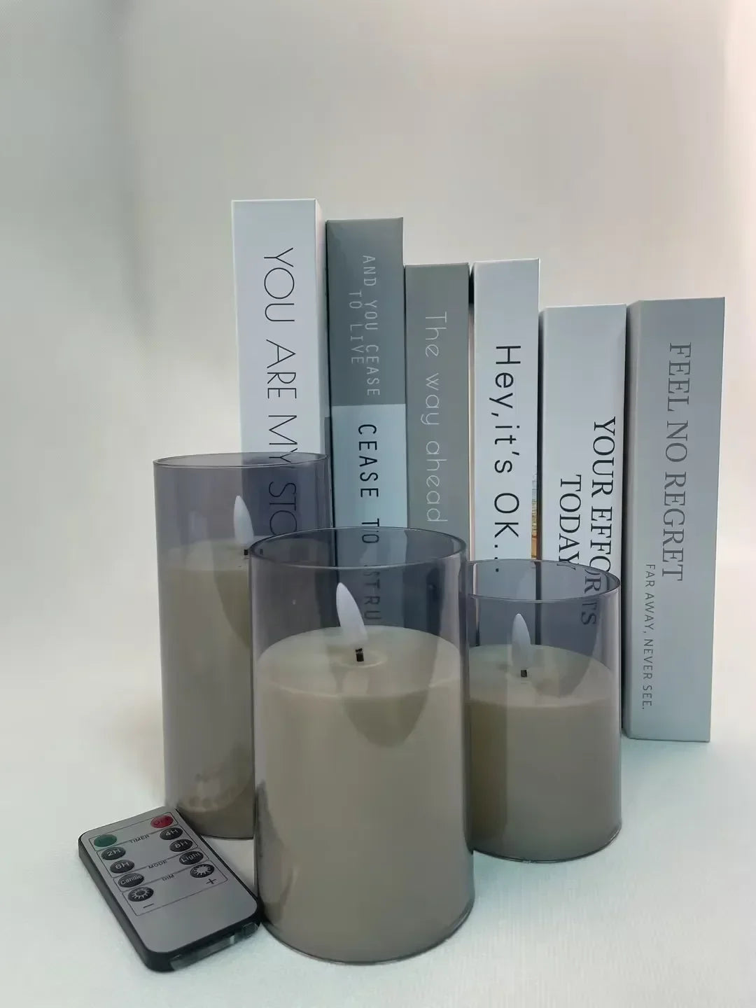 Led Electronic Candles Light Flameless Remote Timer Flickering Lamp Clear Acrylic Glass Battery Powered for any occasions