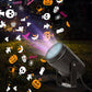 Christmas LED Projector Light USB-Powered RGB Holiday Party Ambient Light with Snowflakes Santa Hats for Home or Stores