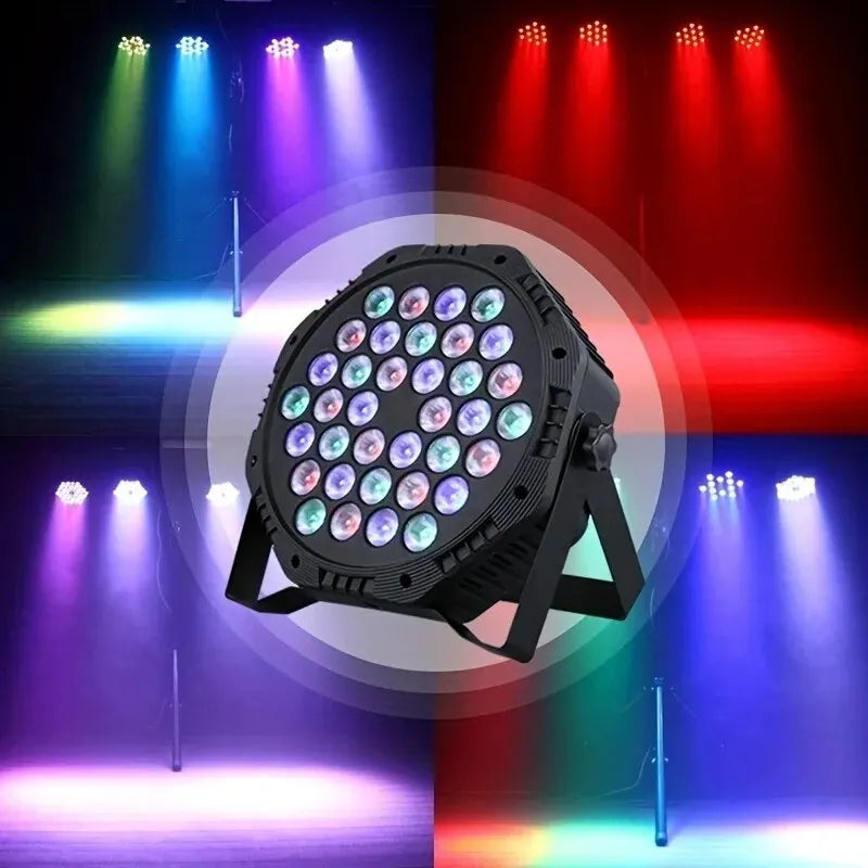 36 LED RGB Party Light Laser DJ Disco KTV Par Lamp DMX 512 Strobe Lighting Effect Sound Activated For Christmas Bar Club EU Plug