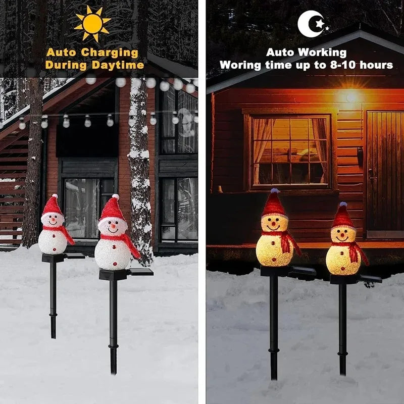 Christmas Decorations  Solar Light Snowman Christmas Outdoor Solar Powered Stakes  for Corridor Patio Lawn Decoration