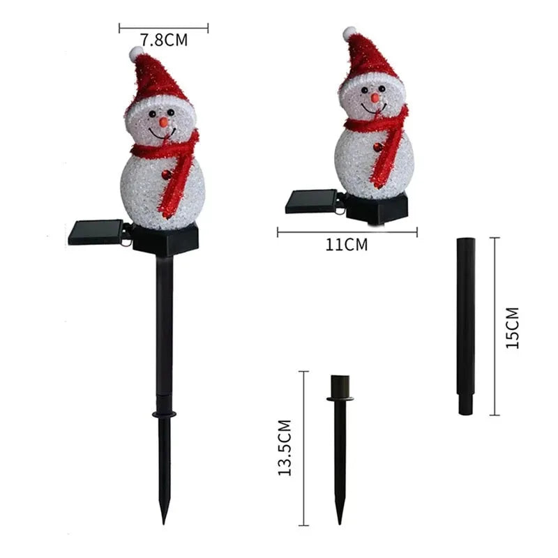 Christmas Decorations  Solar Light Snowman Christmas Outdoor Solar Powered Stakes  for Corridor Patio Lawn Decoration