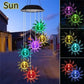 LED Solar Wind Chime Crystal Ball Hummingbird Wind Chime Light Color Changing Waterproof Hanging Solar Light for Home Garden
