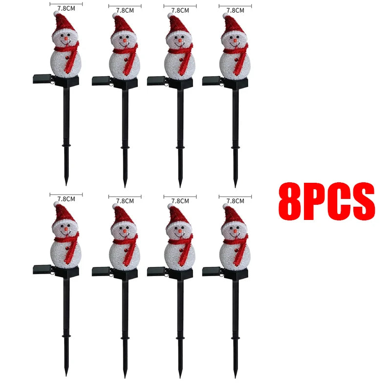 Christmas Decorations Light Solar Light Snowman Christmas Outdoor Solar Powered Stakes Lights for Corridor Patio Lawn Decoration